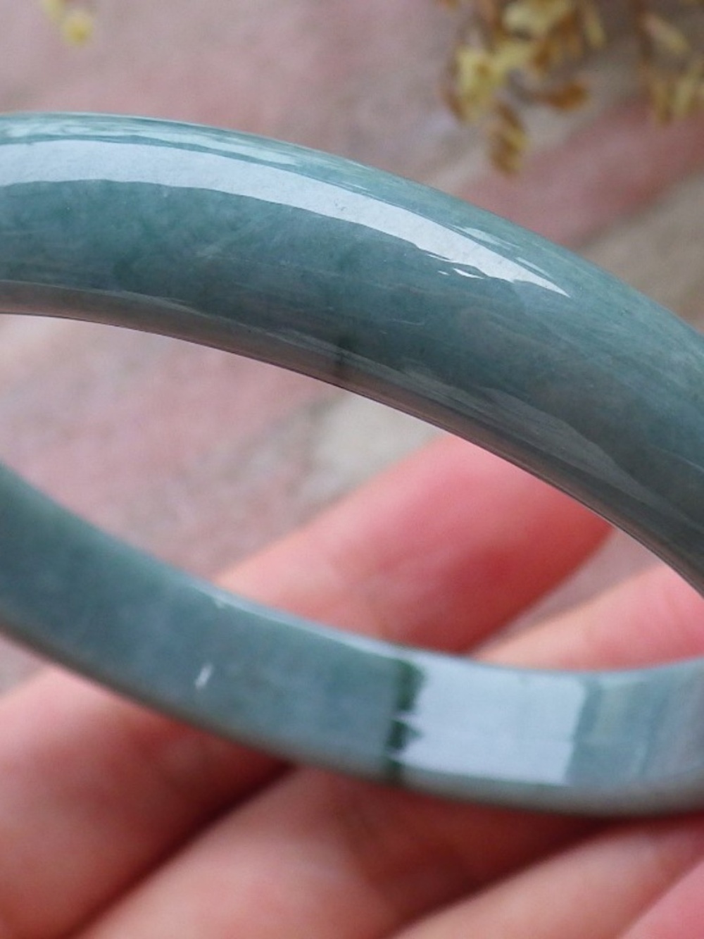56mm Certified Hand Carved Green Natural A JADE Circle Jadeite Bangle Bracelet